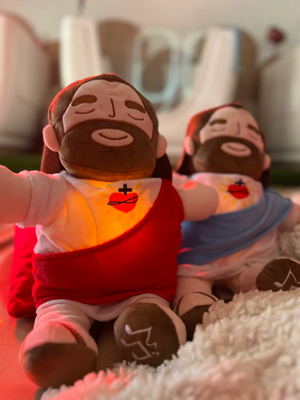 Miniatura 3 de PELUCHE JESUS QUE RESPIRA, EMITE SONIDO - COLOR: AZUL